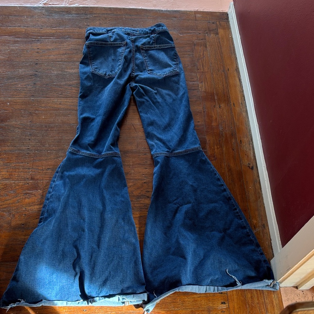 Free People Bell Bottom Flared Blue Jeans